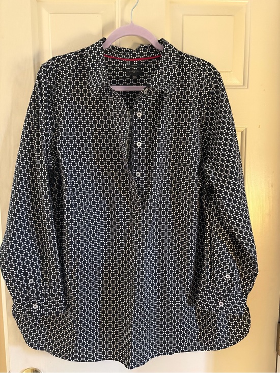Talbots Tops - Talbots Plus Women's Black and White Blouse, Size 18W